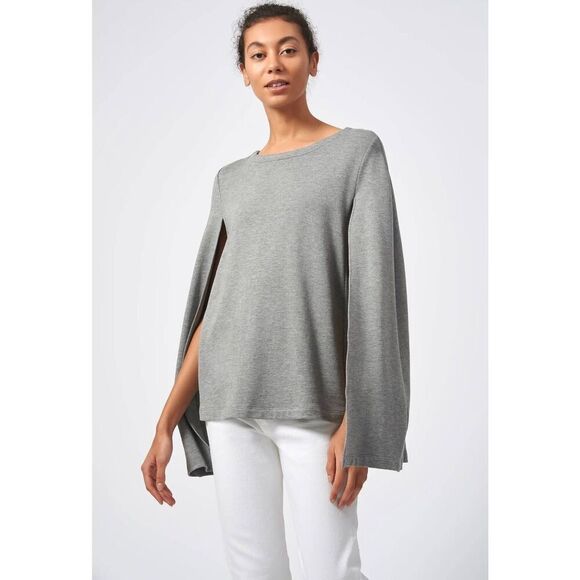 Kal Rieman Cape Sweatshirt Womens Medium Bamboo Rayon Heather Grey - Picture 2 of 4